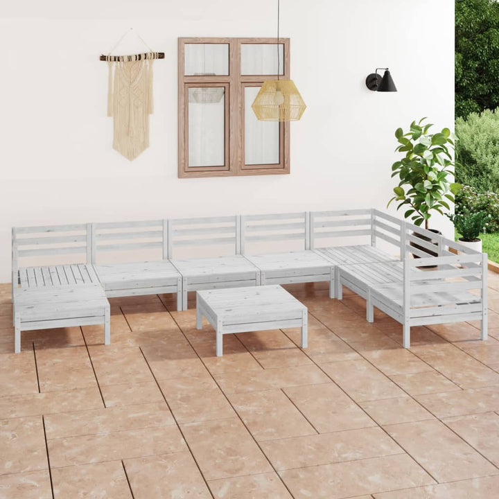 Set Mobilier De Grădină, 9 Piese, , Lemn Masiv De Pin