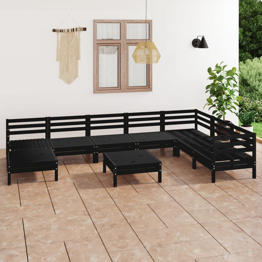 Set Mobilier De Grădină, 9 Piese, , Lemn Masiv De Pin