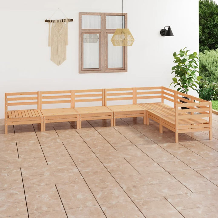 Set Mobilier De Grădină, 7 Piese, , Lemn Masiv De Pin