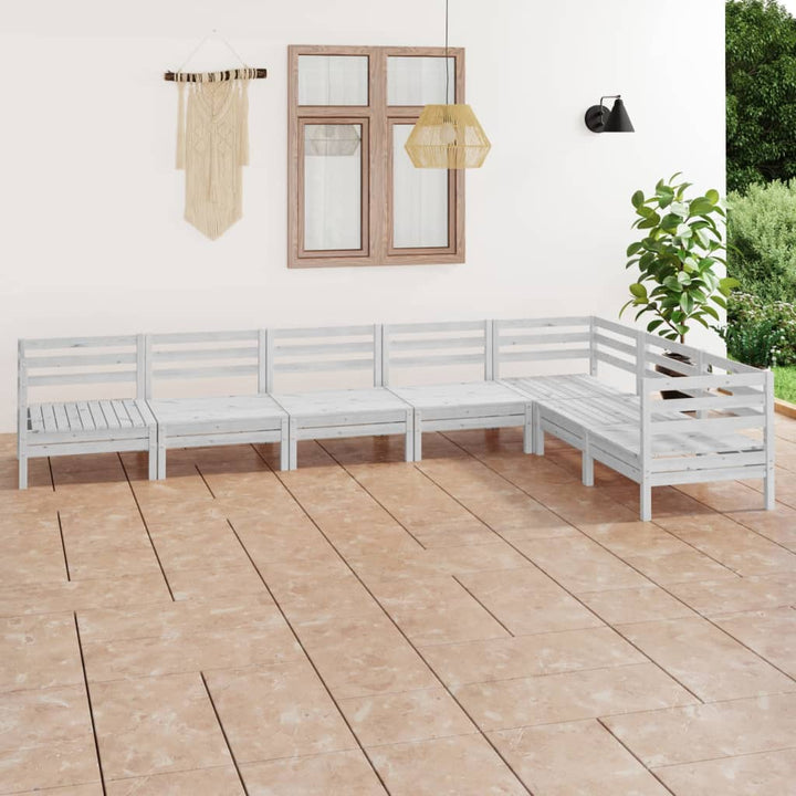 Set Mobilier De Grădină, 7 Piese, , Lemn Masiv De Pin
