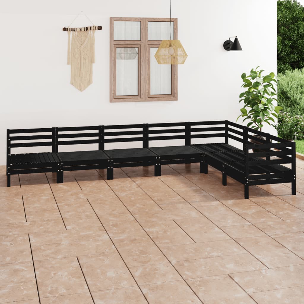 Set Mobilier De Grădină, 7 Piese, , Lemn Masiv De Pin