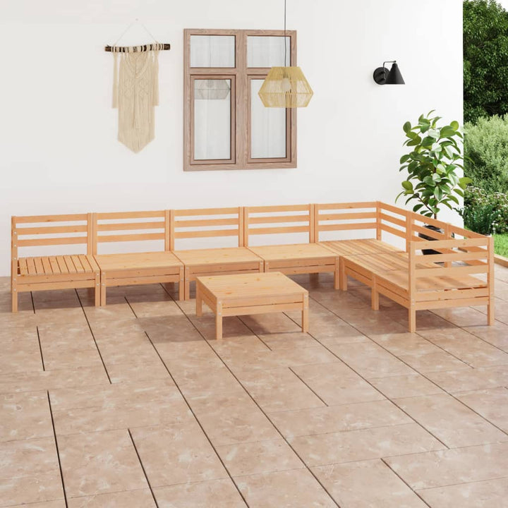 Set Mobilier De Grădină, 8 Piese, , Lemn Masiv De Pin