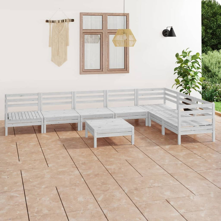 Set Mobilier De Grădină, 8 Piese, , Lemn Masiv De Pin