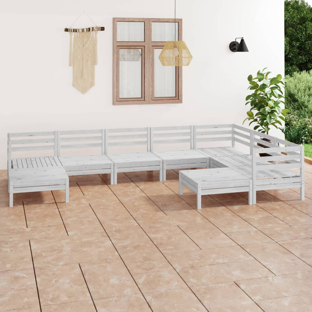 Set Mobilier De Grădină, 9 Piese, , Lemn Masiv De Pin