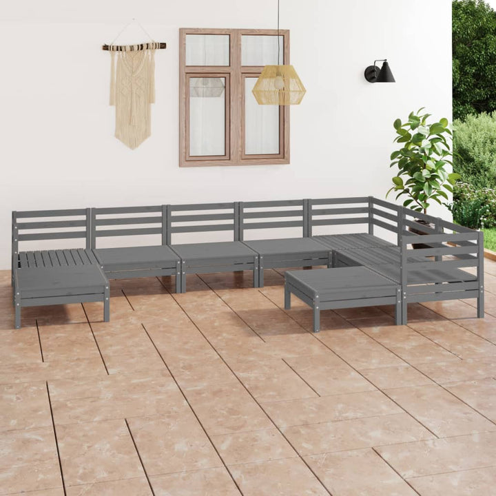 Set Mobilier De Grădină, 9 Piese, , Lemn Masiv De Pin