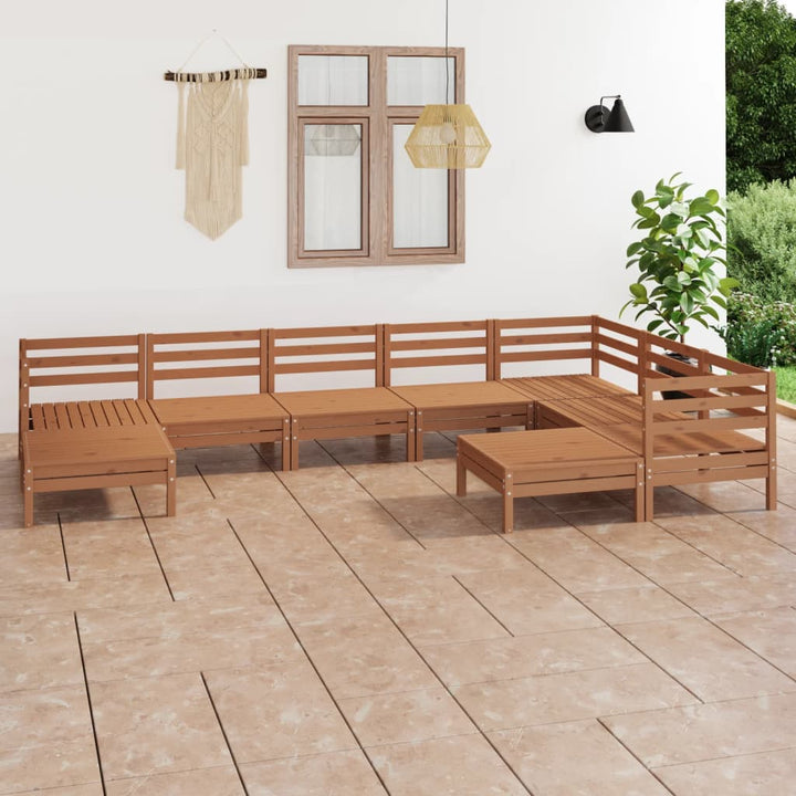 Set Mobilier De Grădină, 9 Piese, , Lemn Masiv De Pin