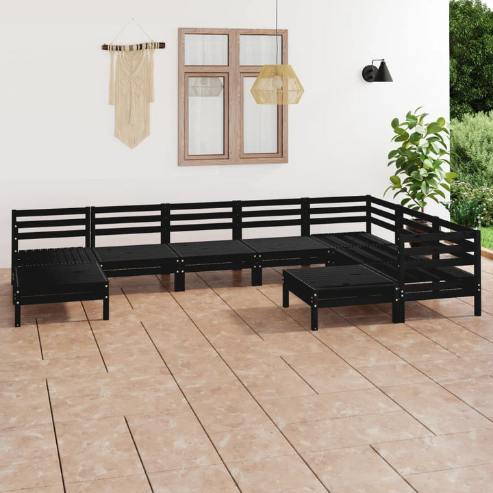 Set Mobilier De Grădină, 9 Piese, , Lemn Masiv De Pin
