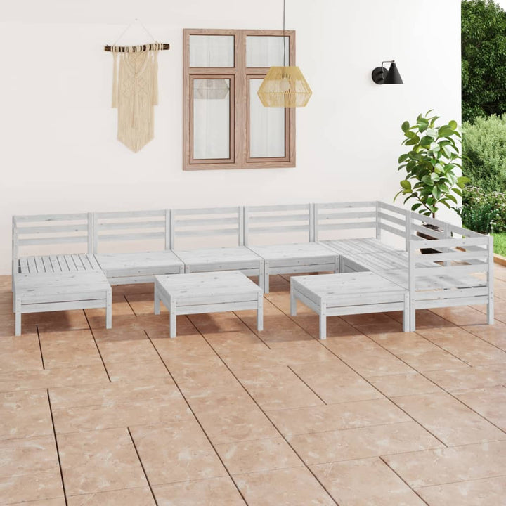 Set Mobilier De Grădină, 10 Piese, , Lemn Masiv De Pin