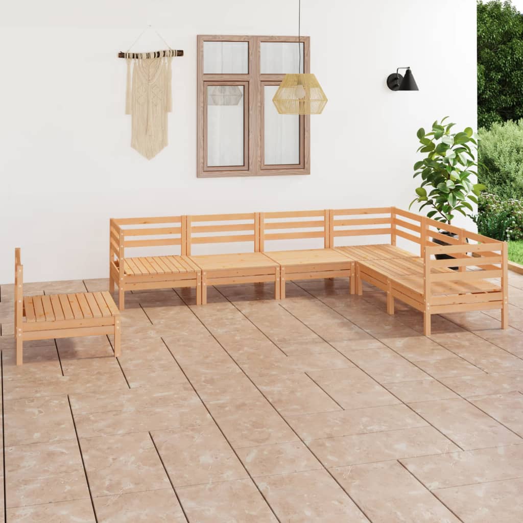 Set Mobilier De Grădină, 7 Piese, , Lemn Masiv De Pin