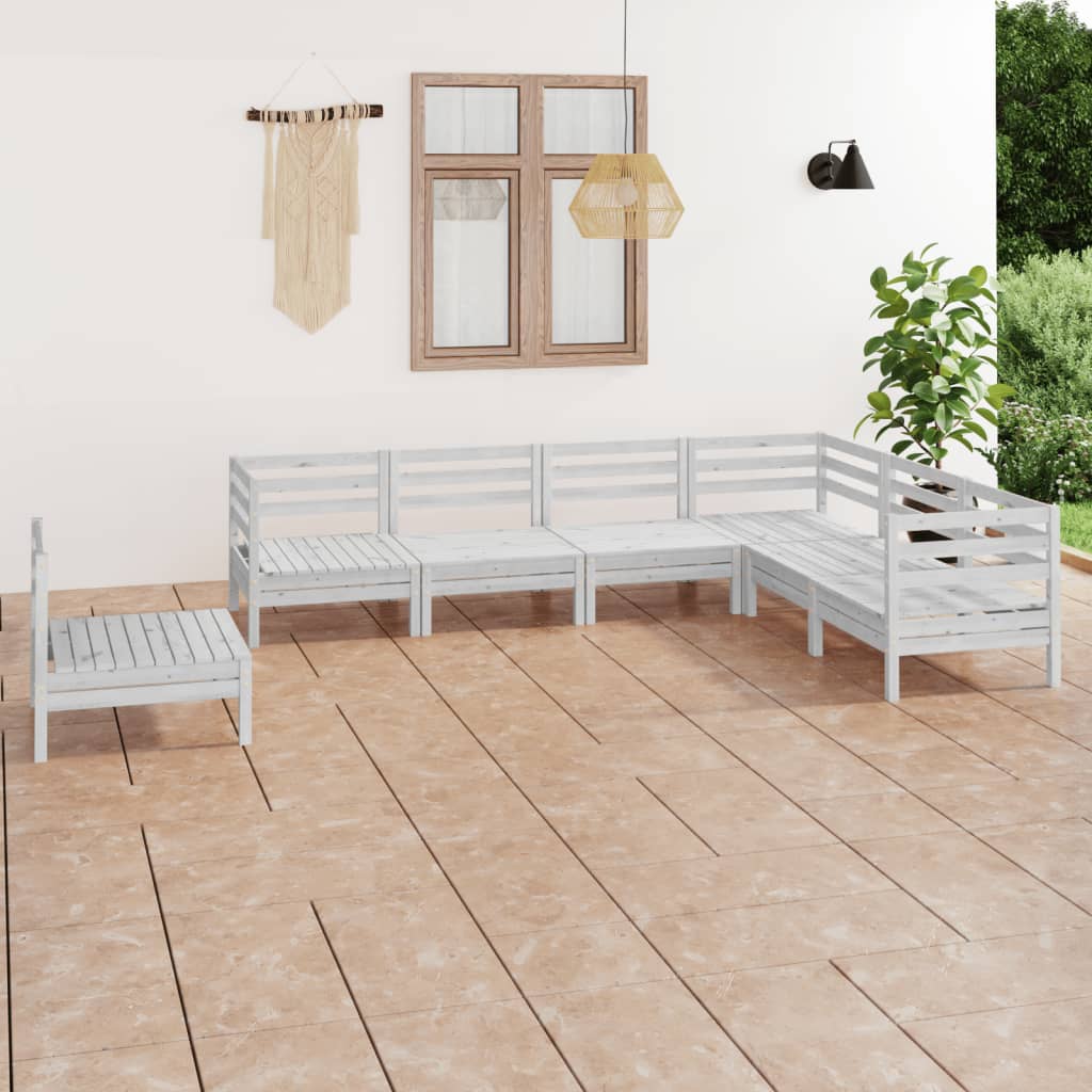 Set Mobilier De Grădină, 7 Piese, , Lemn Masiv De Pin