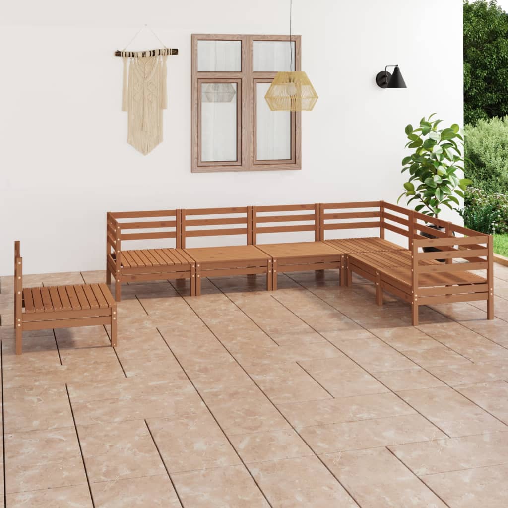 Set Mobilier De Grădină, 7 Piese, , Lemn Masiv De Pin