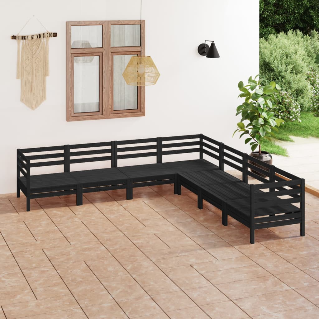 Set Mobilier De Grădină, 7 Piese, , Lemn Masiv De Pin