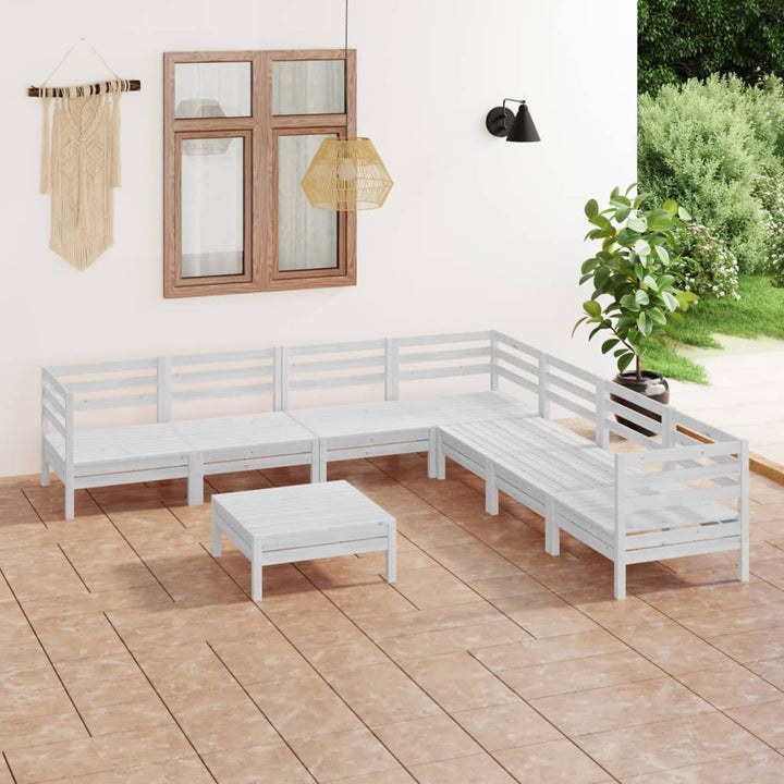 Set Mobilier De Grădină, 8 Piese, , Lemn Masiv De Pin