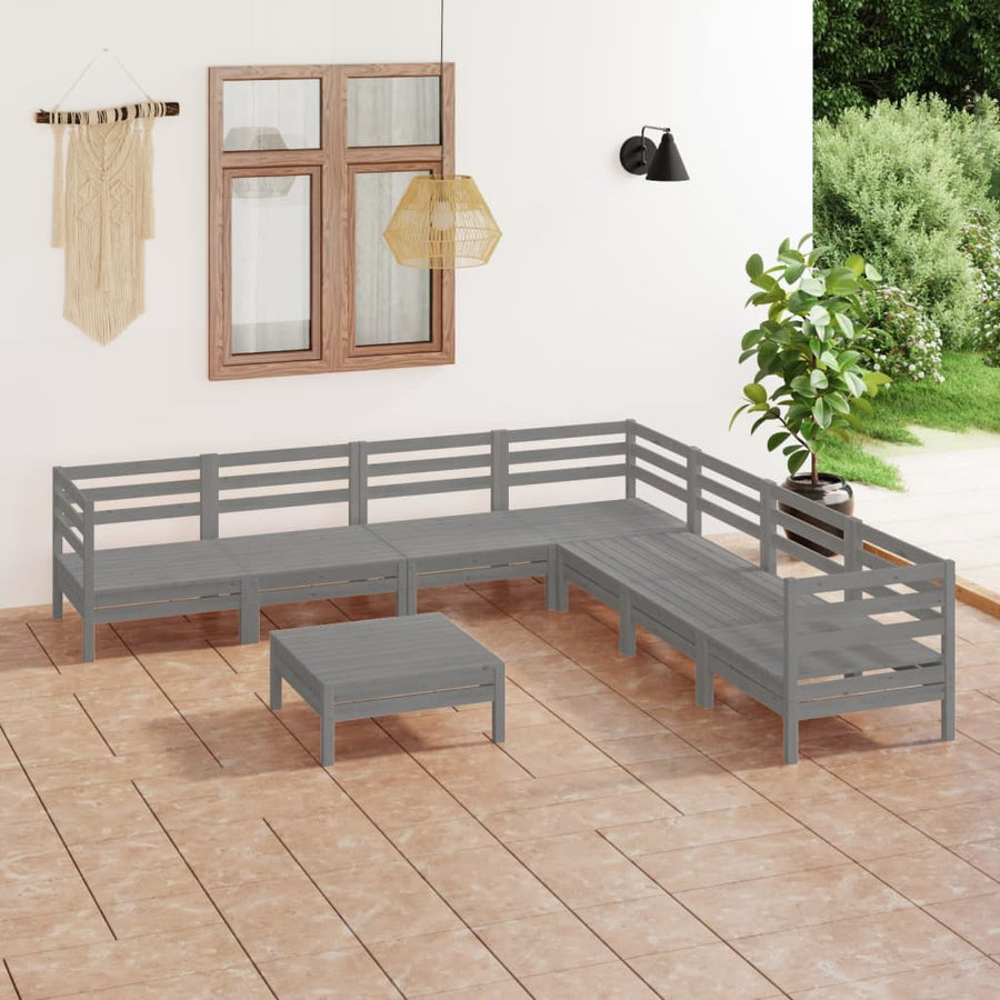 Set Mobilier De Grădină, 8 Piese, , Lemn Masiv De Pin