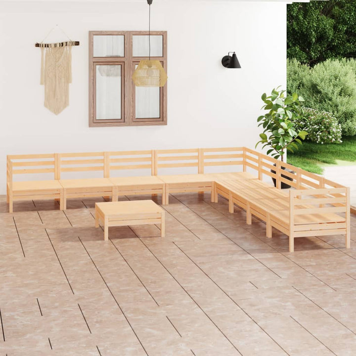 Set Mobilier De Grădină, 10 Piese, , Lemn Masiv De Pin