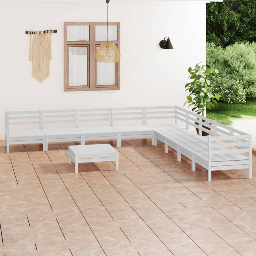 Set Mobilier De Grădină, 10 Piese, , Lemn Masiv De Pin