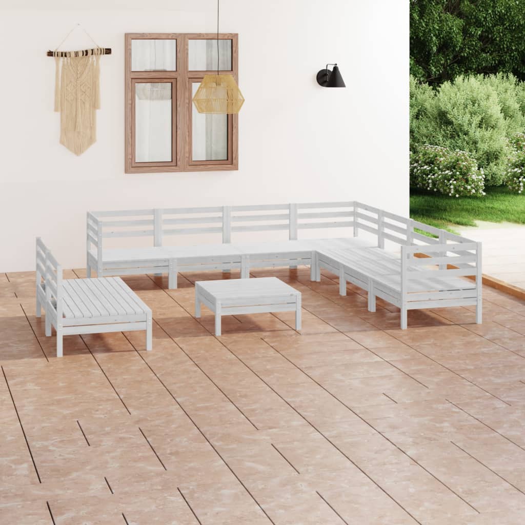 Set Mobilier De Grădină, 10 Piese, , Lemn Masiv De Pin