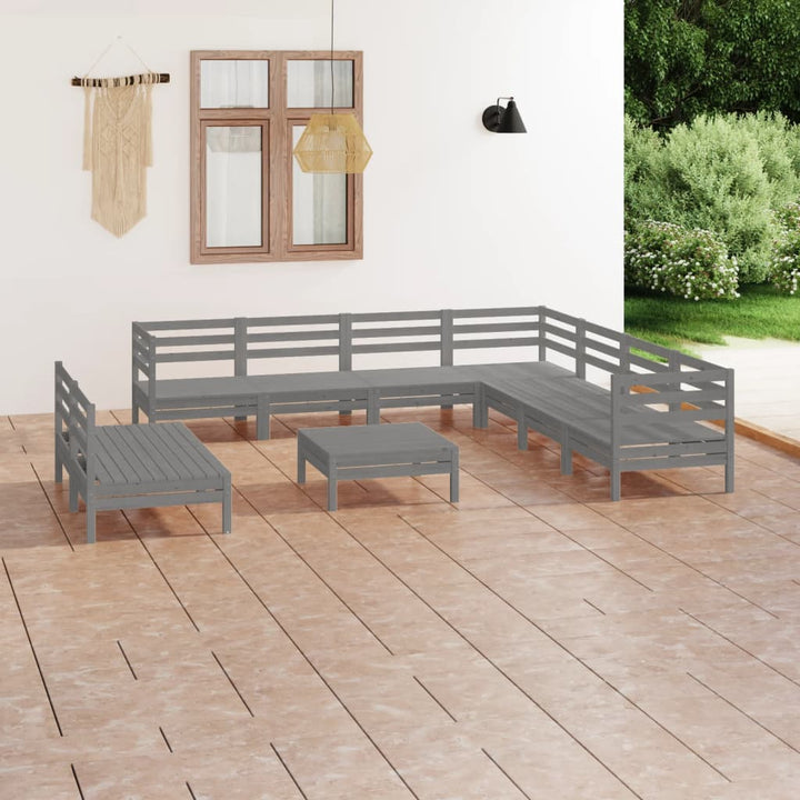 Set Mobilier De Grădină, 10 Piese, , Lemn Masiv De Pin