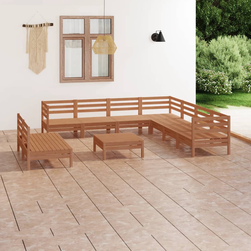 Set Mobilier De Grădină, 10 Piese, , Lemn Masiv De Pin
