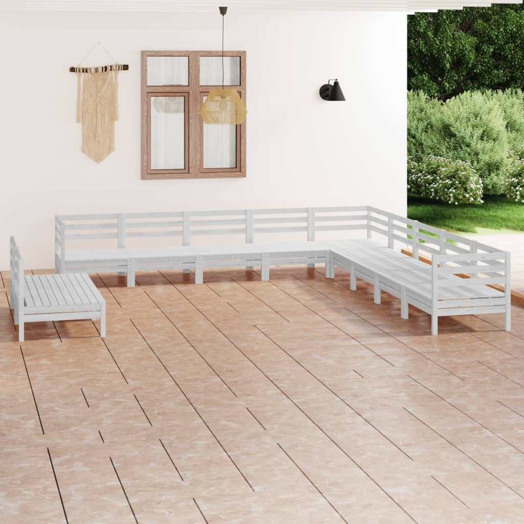 Set Mobilier De Grădină, 11 Piese, , Lemn Masiv Pin