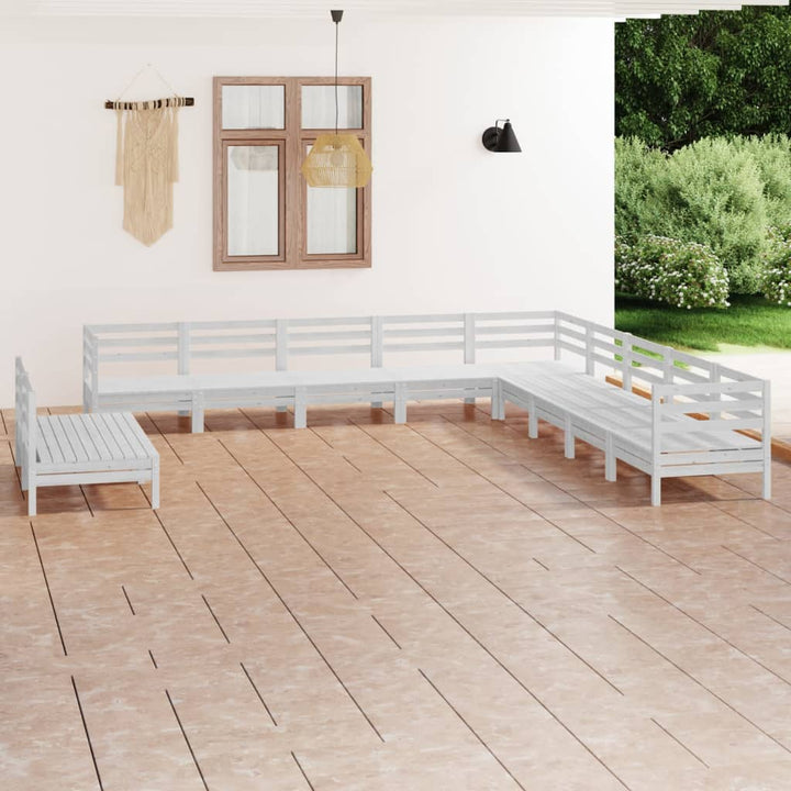 Set Mobilier De Grădină, 11 Piese, , Lemn Masiv Pin