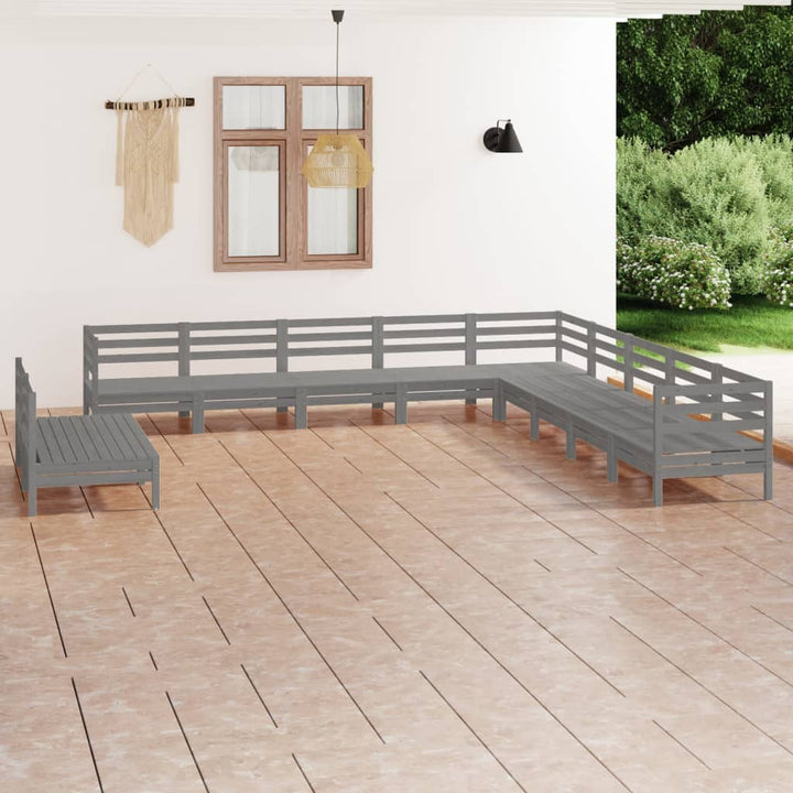 Set Mobilier De Grădină, 11 Piese, , Lemn Masiv Pin