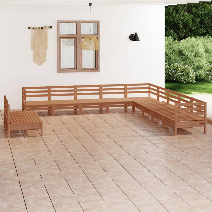 Set Mobilier De Grădină, 11 Piese, , Lemn Masiv Pin