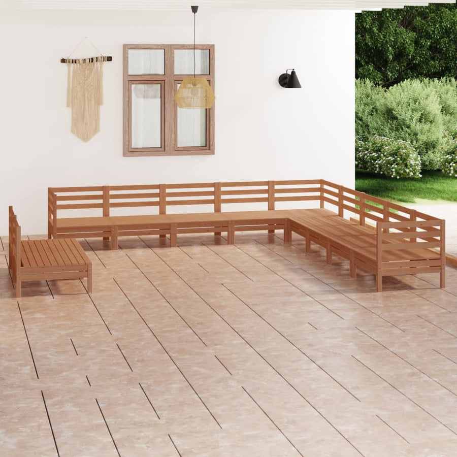 Set Mobilier De Grădină, 11 Piese, , Lemn Masiv Pin