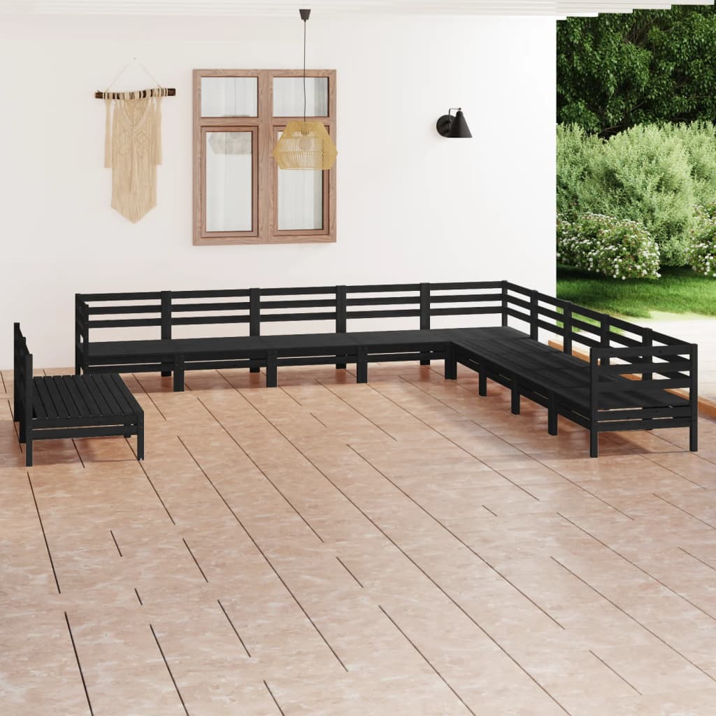 Set Mobilier De Grădină, 11 Piese, , Lemn Masiv Pin