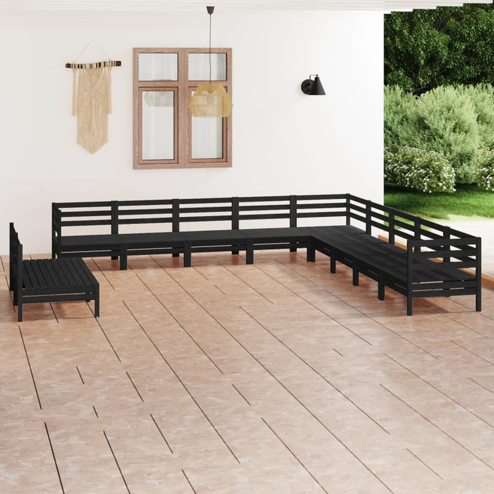 Set Mobilier De Grădină, 11 Piese, , Lemn Masiv Pin