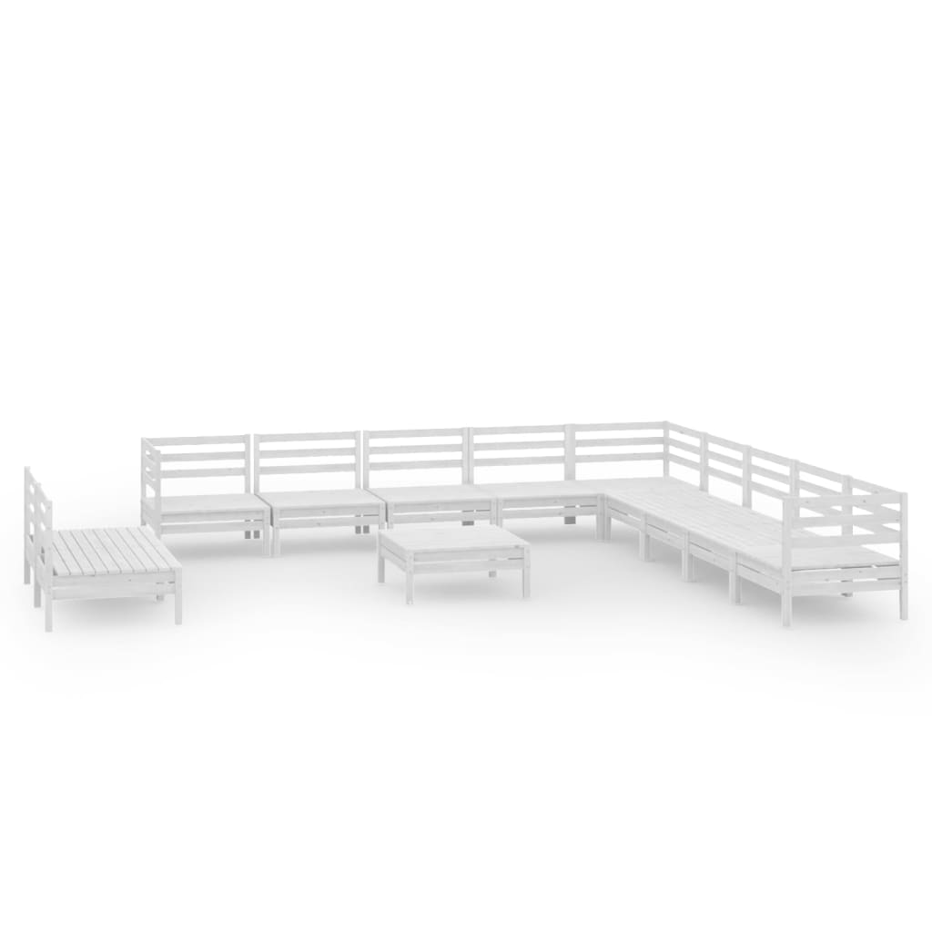Set Mobilier De Grădină, 12 Piese, , Lemn Masiv De Pin