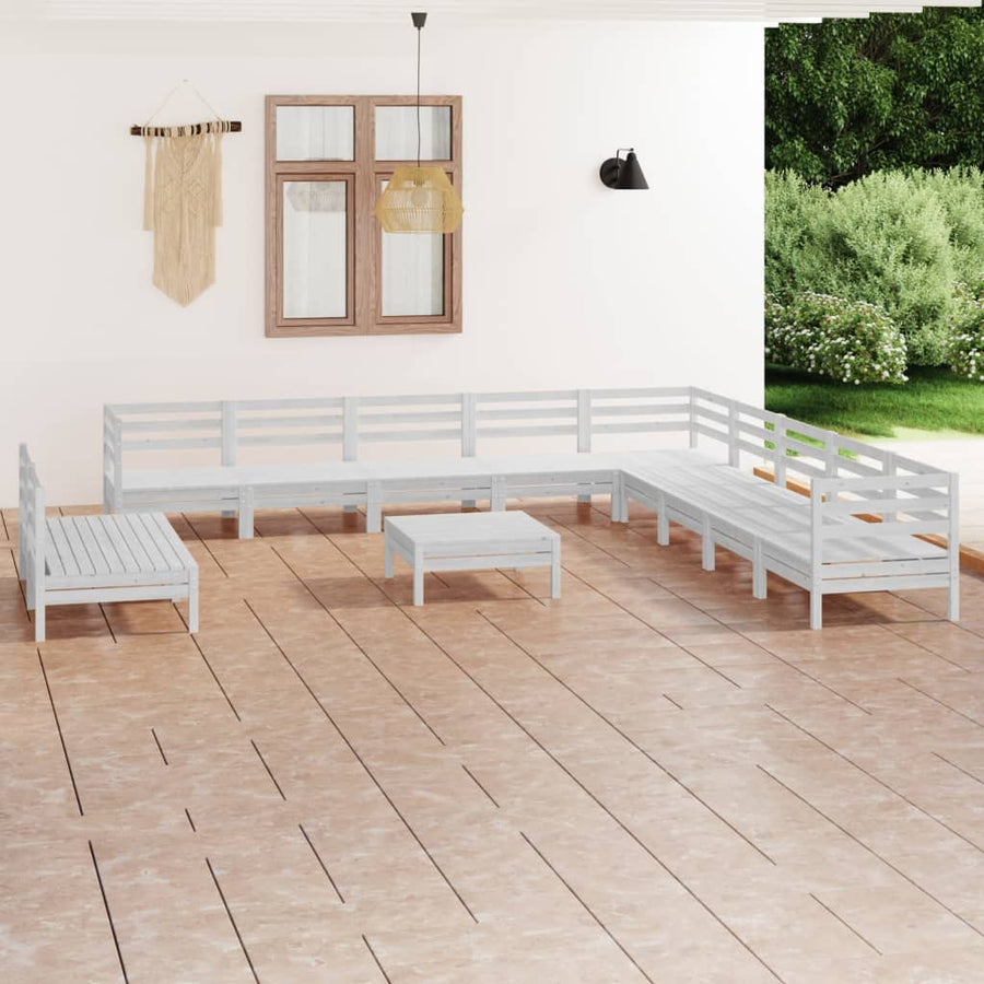 Set Mobilier De Grădină, 12 Piese, , Lemn Masiv De Pin