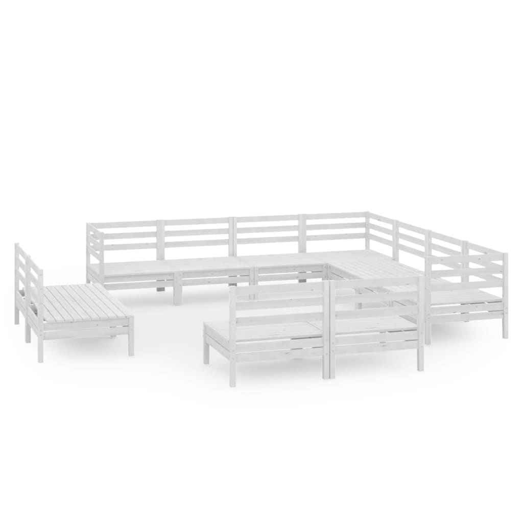 Set Mobilier De Grădină, 11 Piese, , Lemn Masiv De Pin