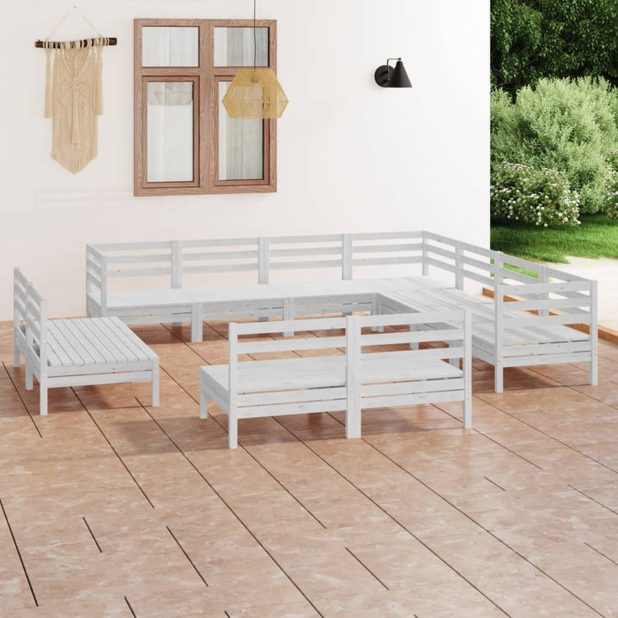 Set Mobilier De Grădină, 11 Piese, , Lemn Masiv De Pin