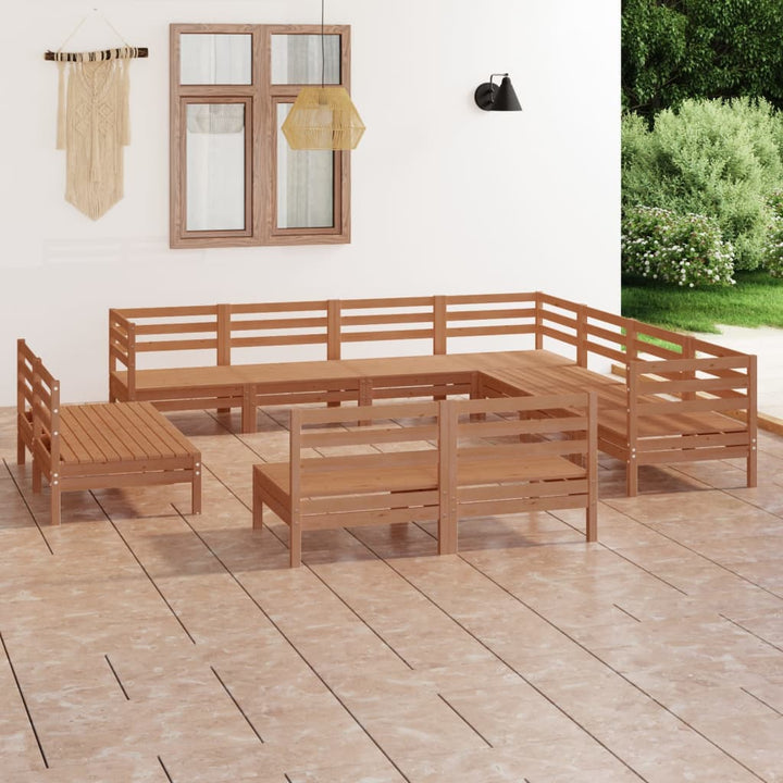 Set Mobilier De Grădină, 11 Piese, , Lemn Masiv De Pin