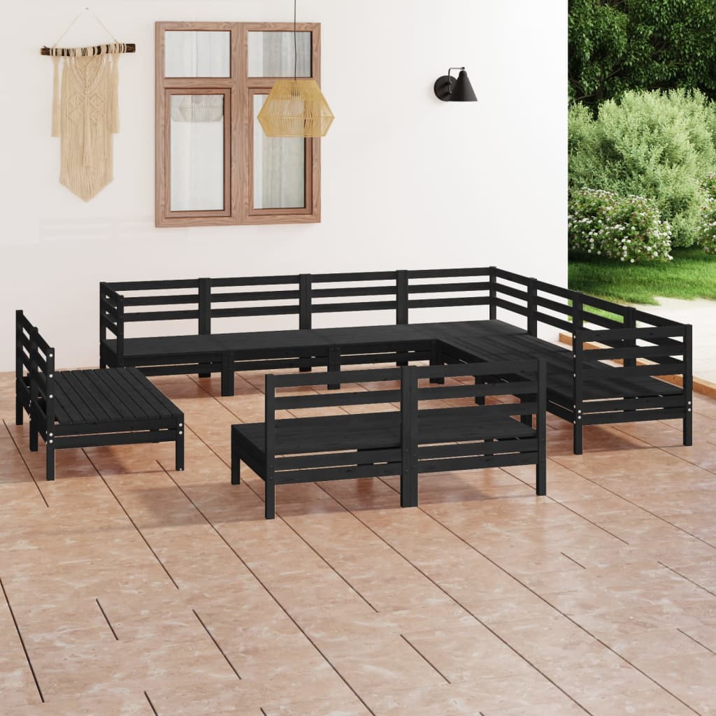Set Mobilier De Grădină, 11 Piese, , Lemn Masiv De Pin