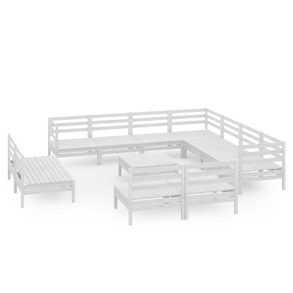 Set Mobilier De Grădină, 12 Piese, , Lemn Masiv De Pin
