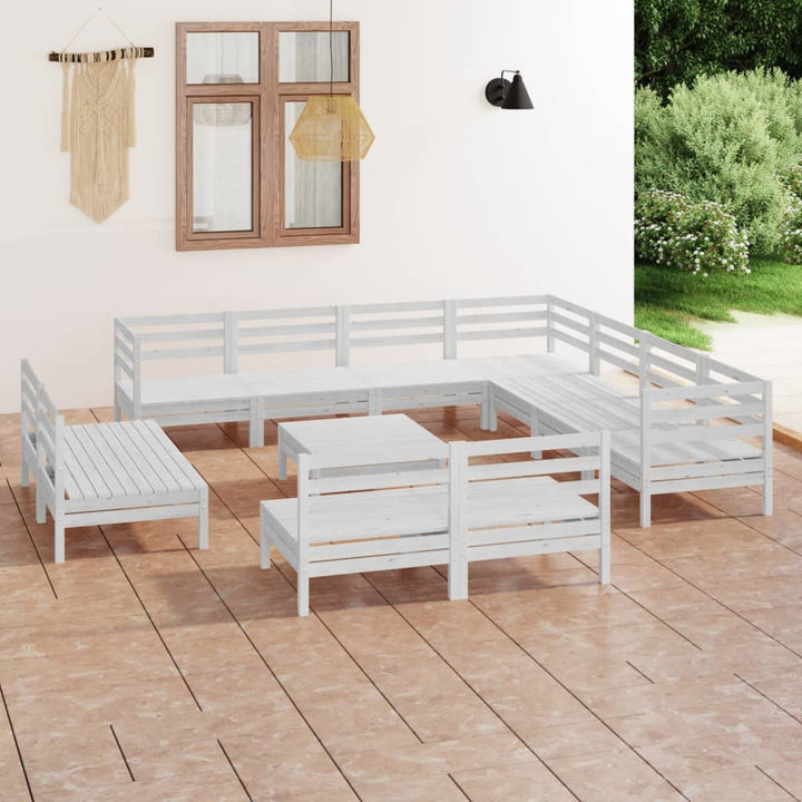 Set Mobilier De Grădină, 12 Piese, , Lemn Masiv De Pin