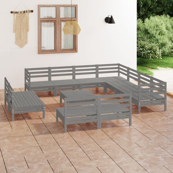 Set Mobilier De Grădină, 12 Piese, , Lemn Masiv De Pin
