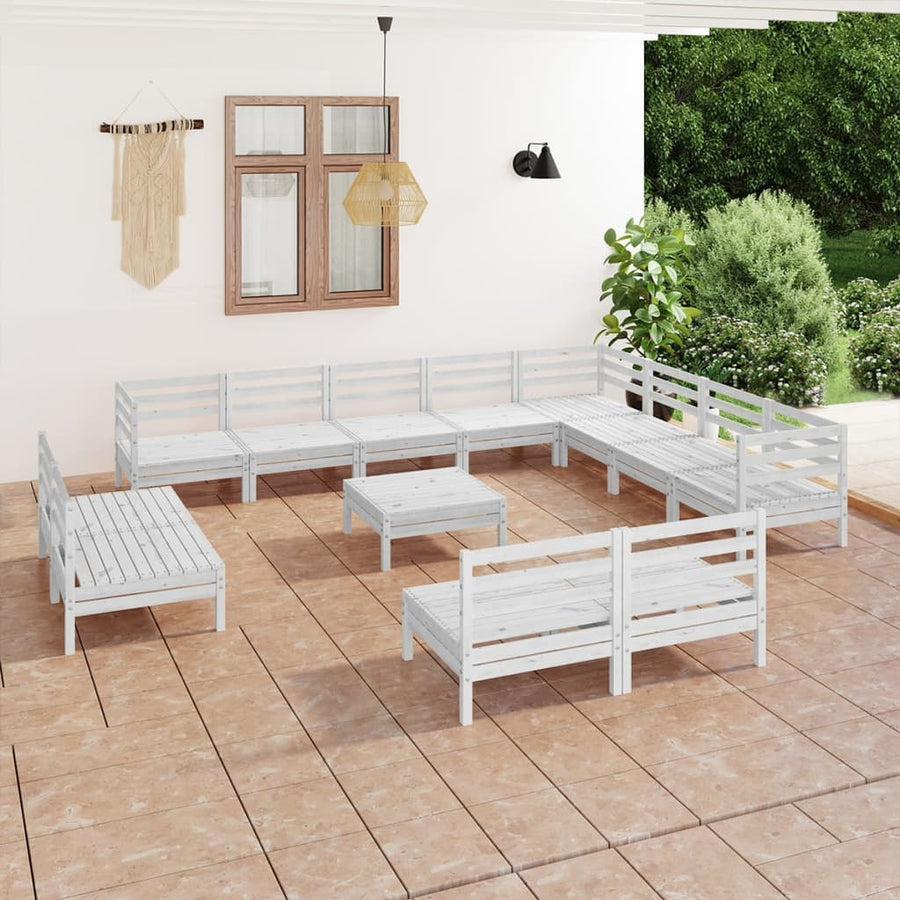 Set Mobilier De Grădină, 13 Piese, , Lemn Masiv De Pin