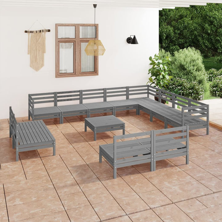 Set Mobilier De Grădină, 13 Piese, , Lemn Masiv De Pin