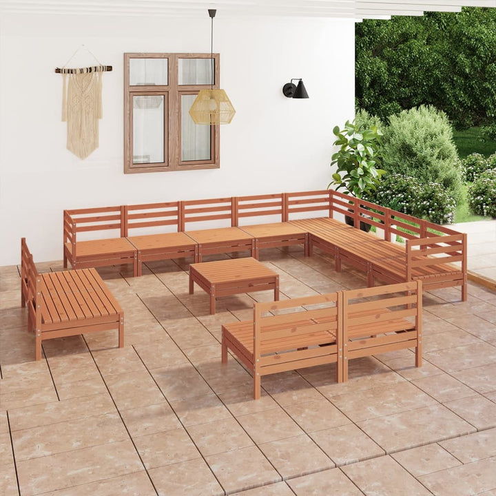 Set Mobilier De Grădină, 13 Piese, , Lemn Masiv De Pin