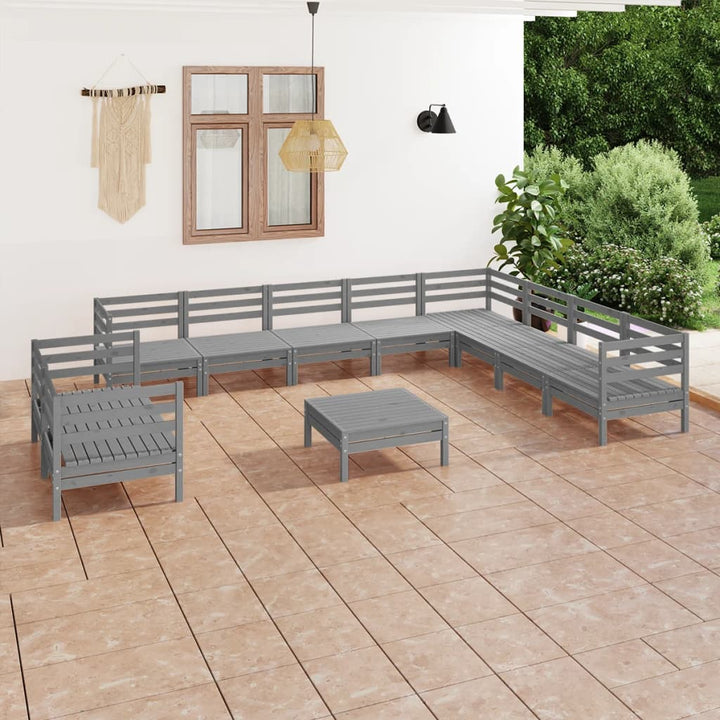 Set Mobilier De Grădină, 11 Piese, , Lemn Masiv De Pin