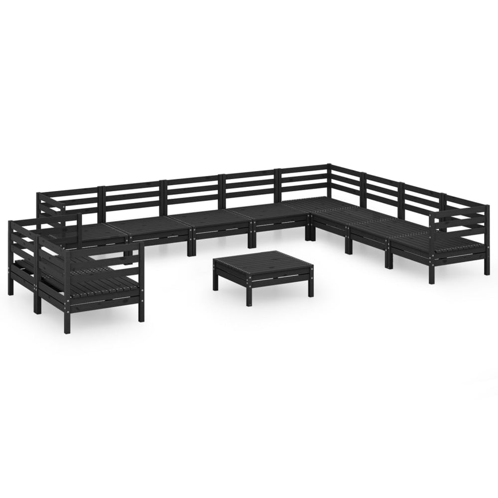 Set Mobilier De Grădină, 11 Piese, , Lemn Masiv De Pin