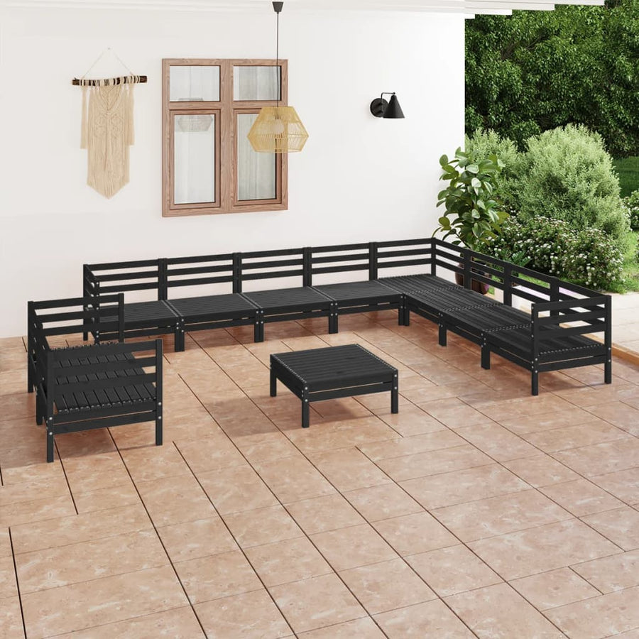 Set Mobilier De Grădină, 11 Piese, , Lemn Masiv De Pin