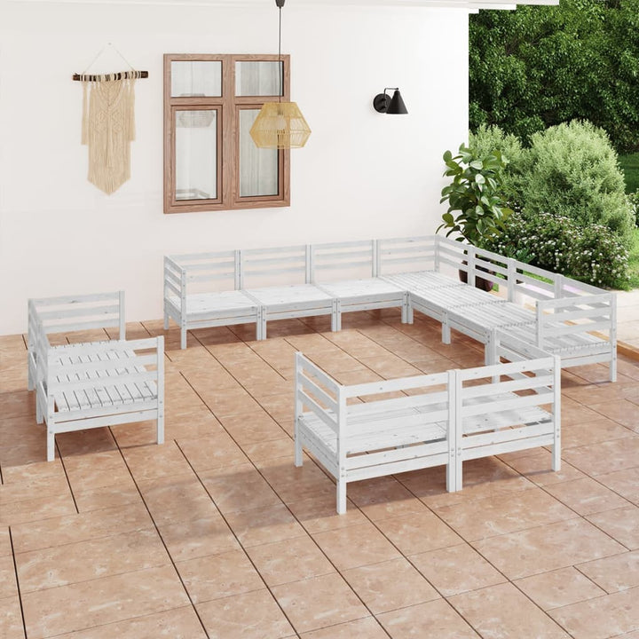Set Mobilier De Grădină, 11 Piese, , Lemn Masiv Pin