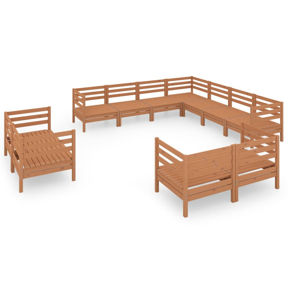 Set Mobilier De Grădină, 11 Piese, , Lemn Masiv Pin