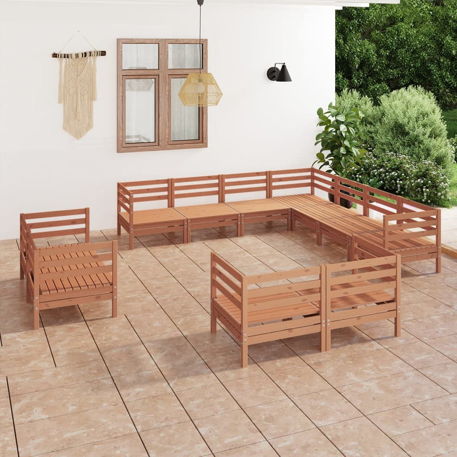 Set Mobilier De Grădină, 11 Piese, , Lemn Masiv Pin