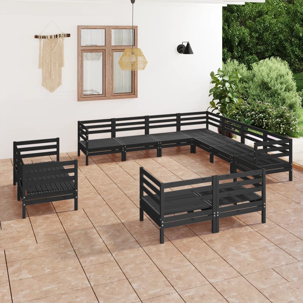 Set Mobilier De Grădină, 11 Piese, , Lemn Masiv Pin