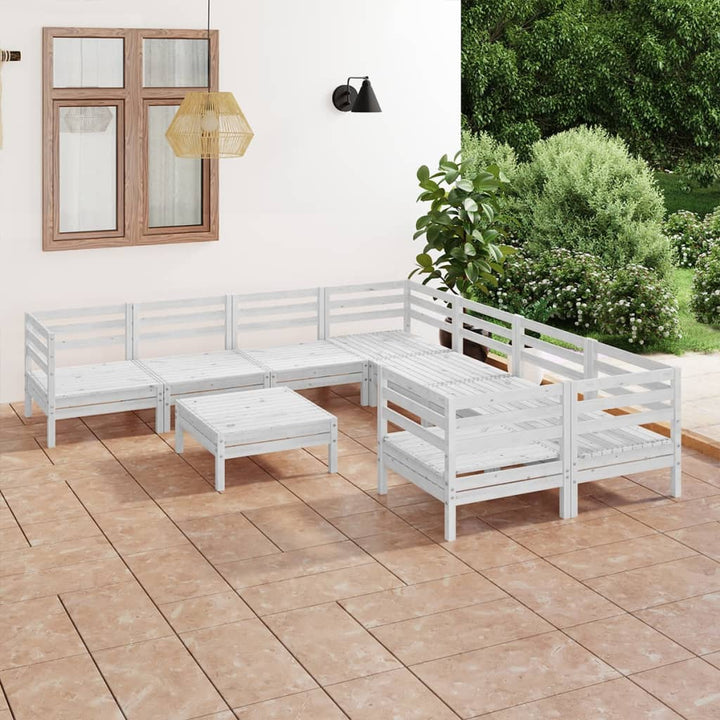 Set Mobilier De Grădină, 9 Piese, , Lemn Masiv De Pin